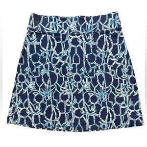 Lilly Pulitzer Navy and White A-Line Skirt